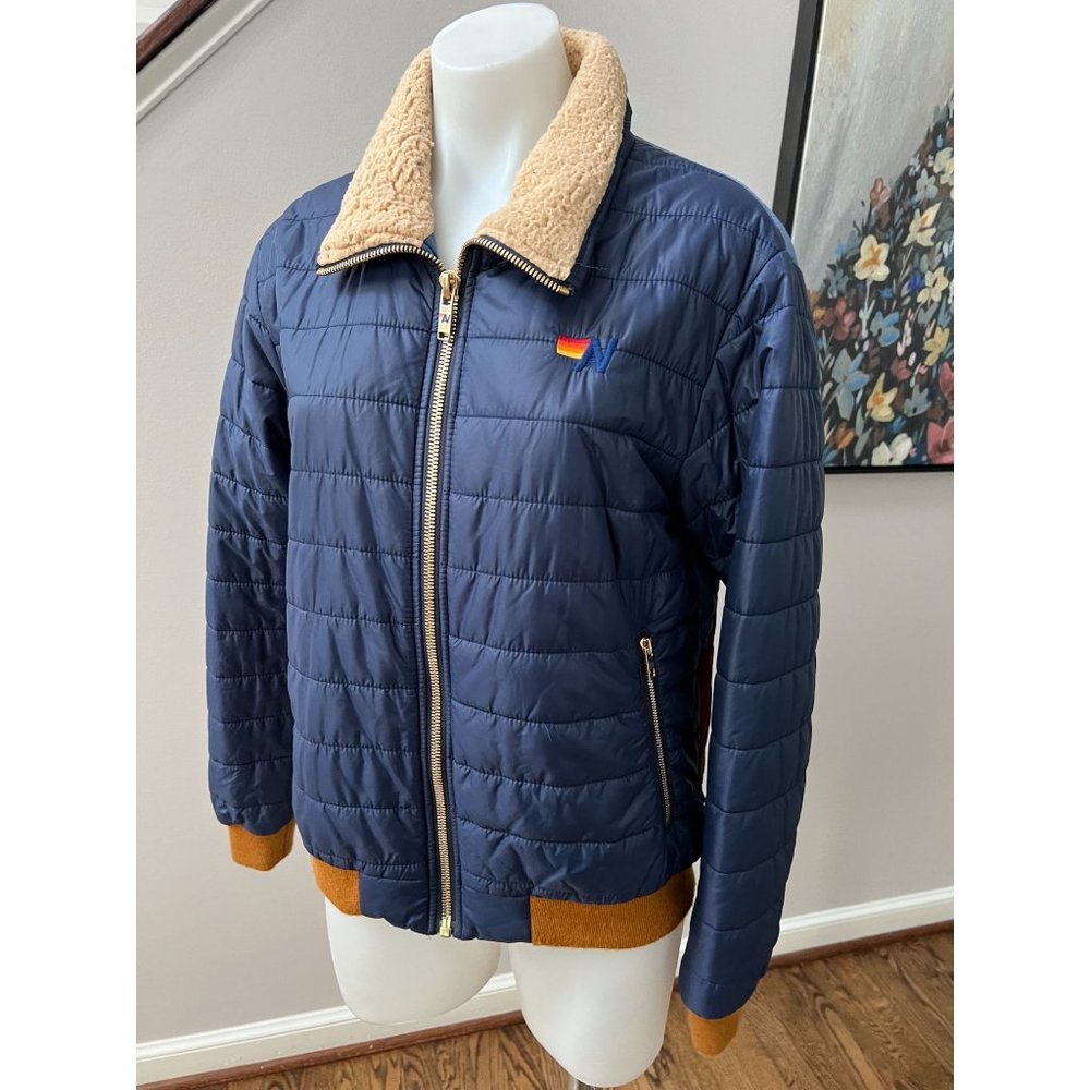 AVIATOR NATION All Seasons Puffer Jacket Adult Size Small Blue - Picture 5 of 5